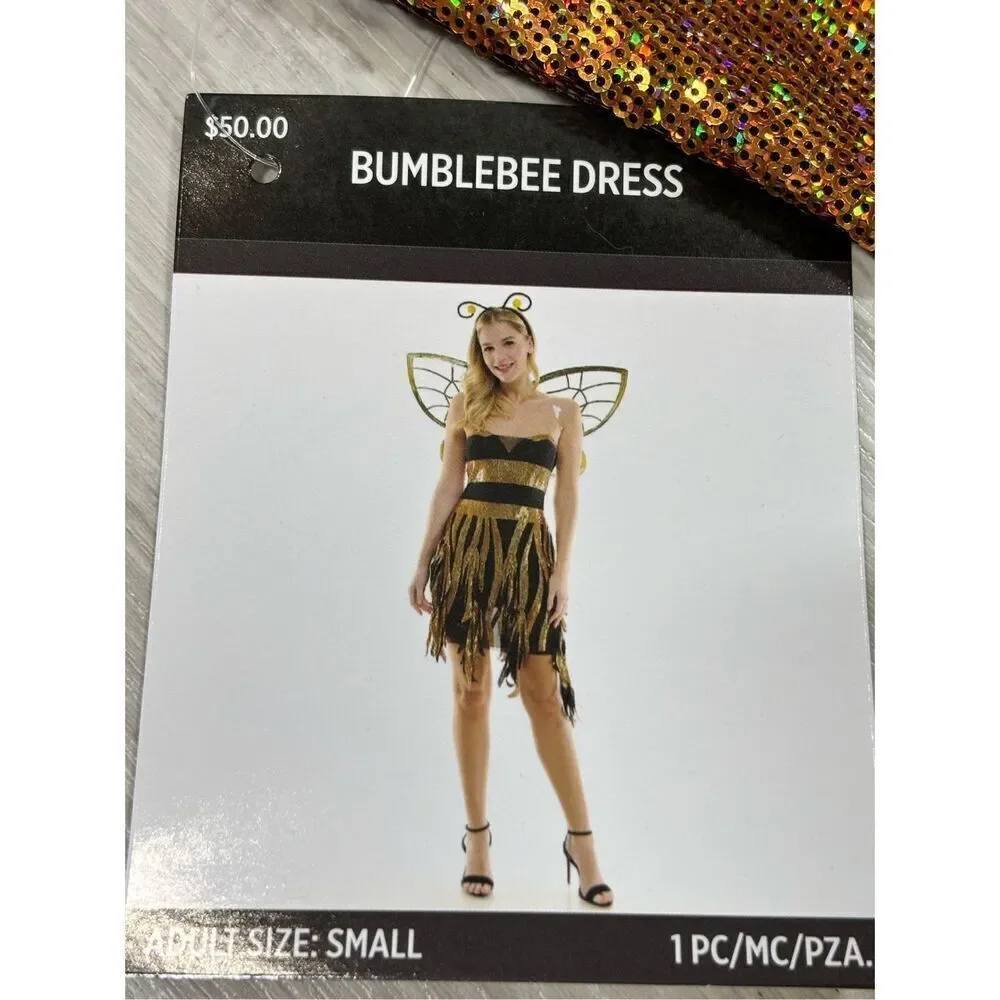 Sequence Queen Bee Dress Costume Dance Theater Cosplay Halloween Adult Size